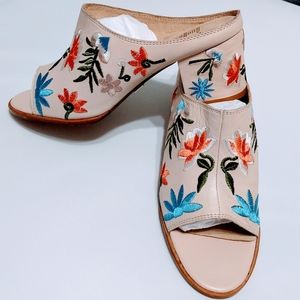 LuLaRoe embroidered floral mules